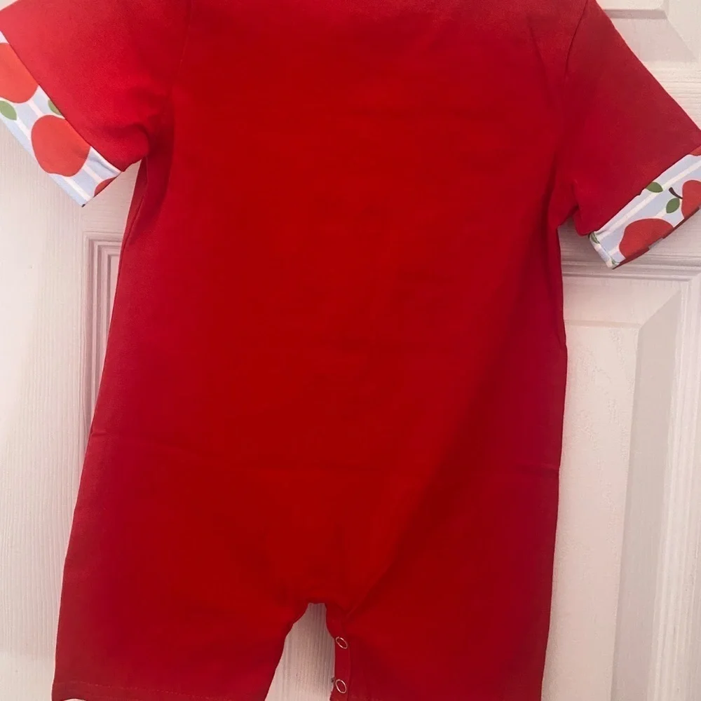 New Embroidered Apple Romper